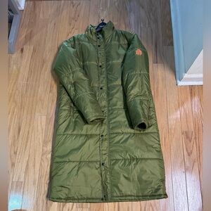 Reason Olive Green Long Puffer Coat